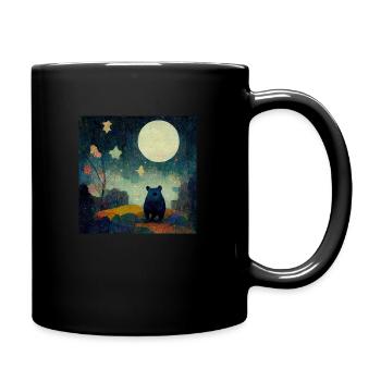 Bear in the moonlight - Full Colour Mug - black - Right