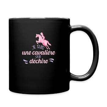 Je Suis Une Cavalière Qui Déchire Cadeau Cavalière - Mug uni - noir - Droite