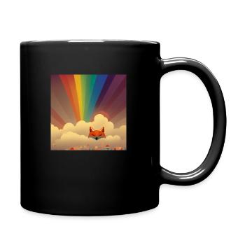 Fuchs Regenbogen - Tasse einfarbig - Schwarz - Rechts