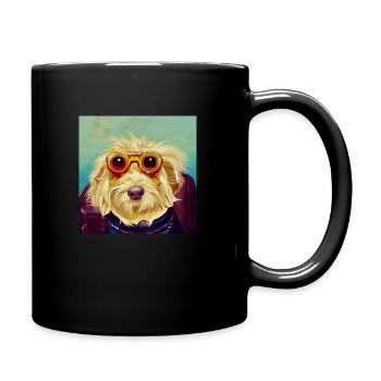Happy Dog - Tasse einfarbig - Schwarz - Rechts