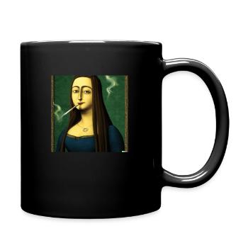 Lisa smoking - Full Colour Mug - black - Right