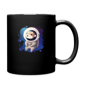 Süßer Weltraumotter - Tasse einfarbig - Schwarz - Rechts
