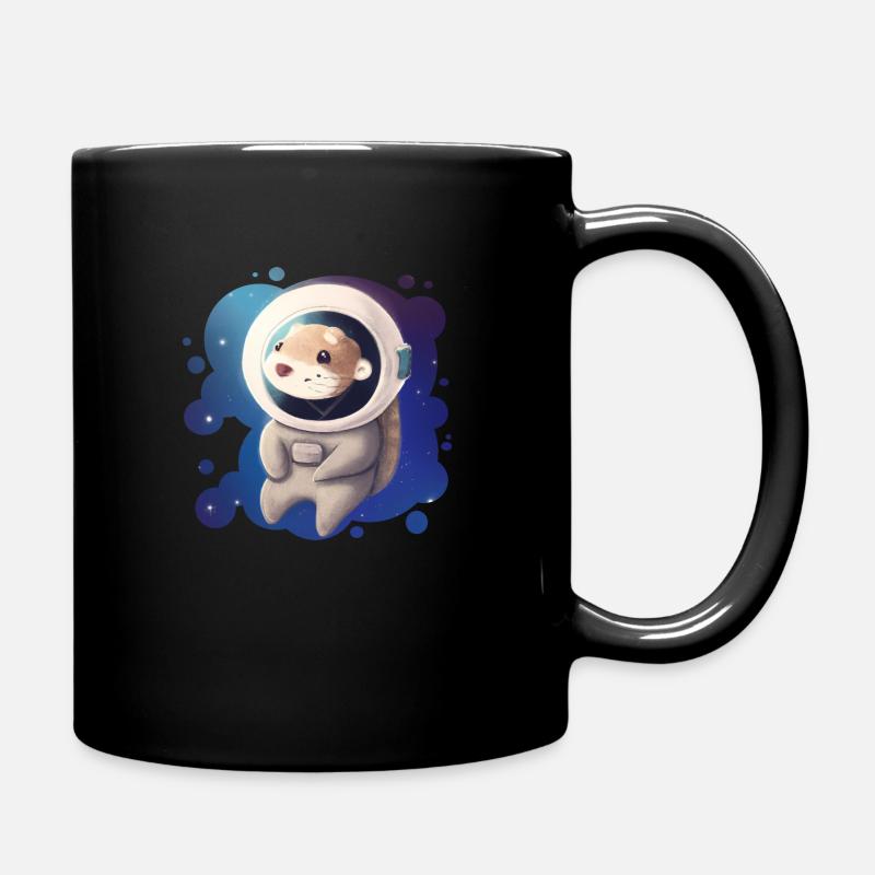 Cute Space Otter - Full Colour Mug - black