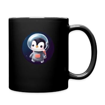 Astronaute pingouin mignon dans l’espace - Mug uni - noir - Droite