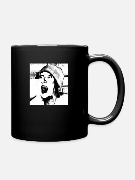 Visage avec casquette (blanc) - Mug uni - noir