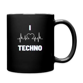 I love techno light - Full Colour Mug - black - Right