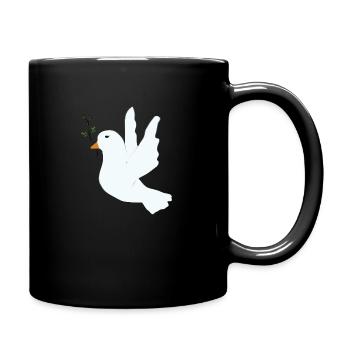 Colombe de la paix au rameau d’olivier - Mug uni - noir - Droite