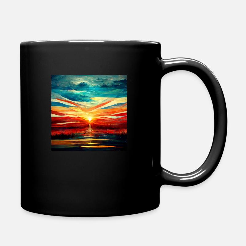 Glück Sonnenuntergang - Tasse einfarbig - Schwarz