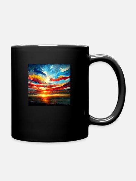 Coucher de soleil artistique - Mug uni - noir