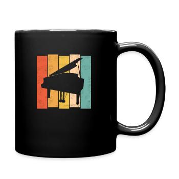 Klavier - Tasse einfarbig - Schwarz - Rechts