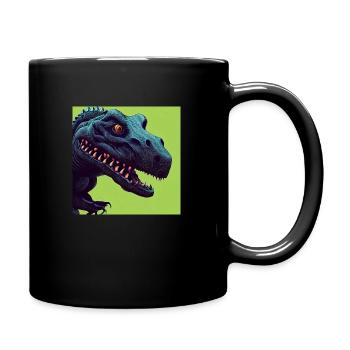 T-Rex Kinder Dino Dinosaurier Rex - Tasse einfarbig - Schwarz - Rechts