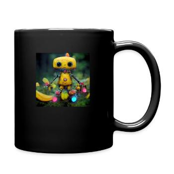 Süßer Roboter - Tasse einfarbig - Schwarz - Rechts