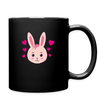 Cœurs de lapin - Mug uni - noir - Droite
