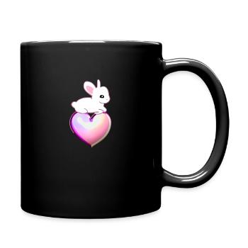 symbole de cœur rose amour lapin animal - Mug uni - noir - Droite