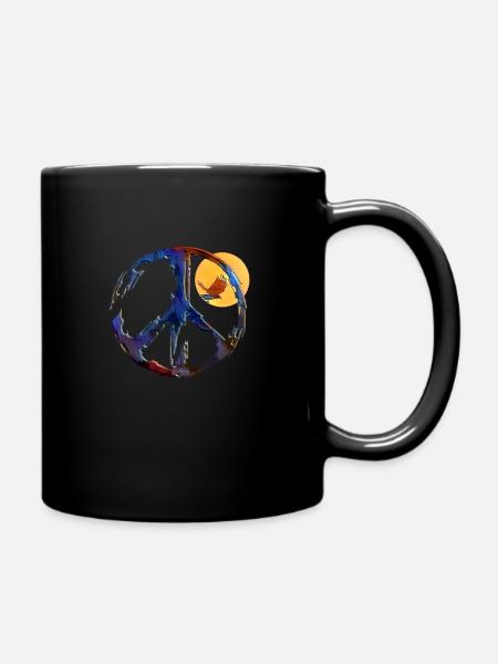 Acronym of peace, fly from the dove. - Full Colour Mug - black