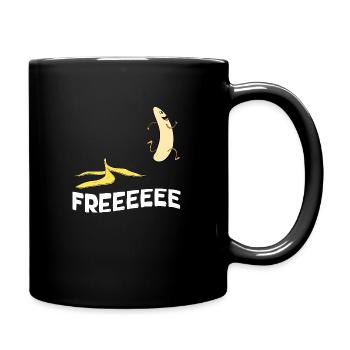 Free idée Cadeau Humour Soyez Libre Banane Nue - Mug uni - noir - Droite
