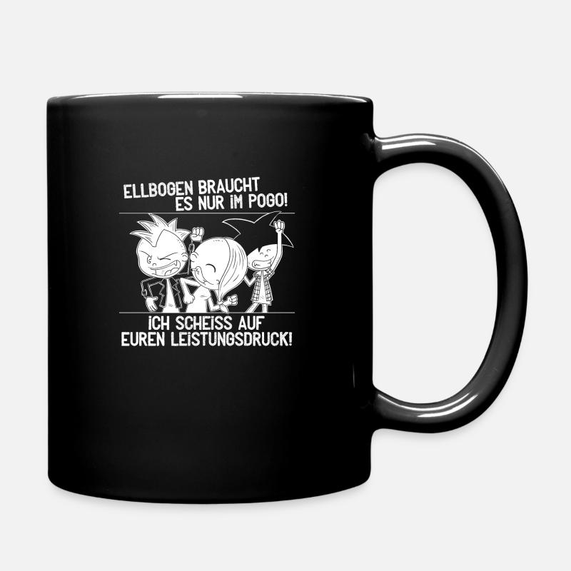 Ellbogen braucht es nur im Pogo - Tasse einfarbig - Schwarz
