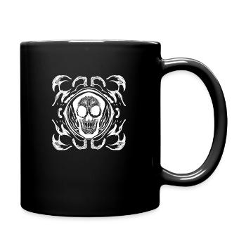 Crânes avec ornements - Mug uni - noir - Droite