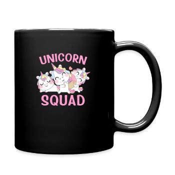 Einhörner Unicorn Squad - Tasse einfarbig - Schwarz - Rechts