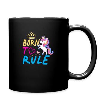 Einhorn Born to Rule Unicorn - Full Colour Mug - black - Right