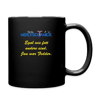002 Nordseeaner Fetter Jan - Hell - Tasse einfarbig - Schwarz - Rechts