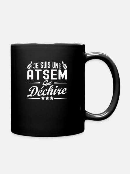 atsem qui déchire - Mug uni - noir