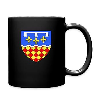 blason de Charente drapeau armoiries - Mug uni - noir - Droite