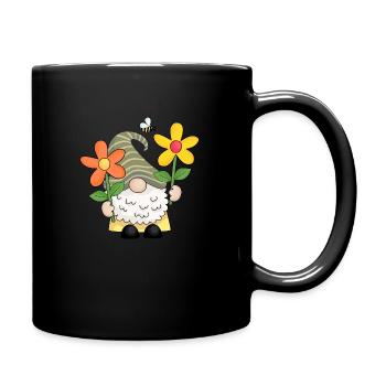 Floral Garden Gnome - Full Colour Mug - black - Right