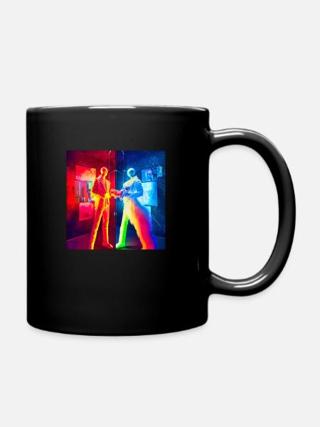 Neuromancien vs. Wintermute, style cyberpunk - Mug uni - noir