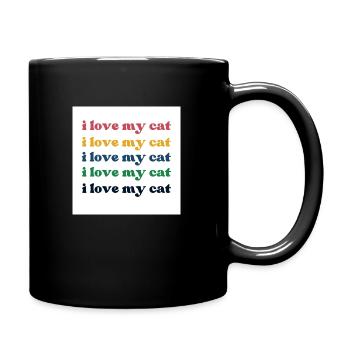 I love my cat - Tasse einfarbig - Schwarz - Rechts