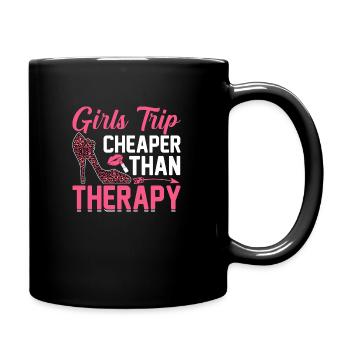 6 Girls Trip cheaper than therapy - Full Colour Mug - black - Right