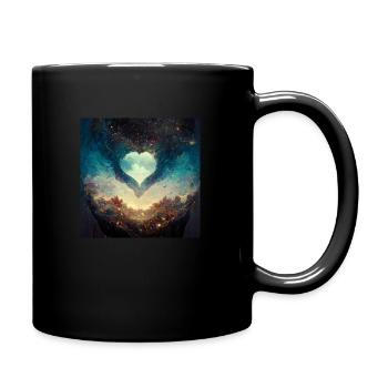 Herz Herbst - Tasse einfarbig - Schwarz - Rechts