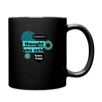 I love clothes / Exercise - Tasse einfarbig - Schwarz - Rechts