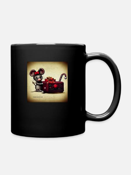 Weihnachtsmaus - Tasse einfarbig - Schwarz