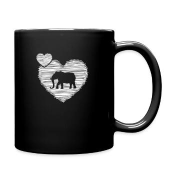 Elefant Dickhäuter Afrika Safari Elefantenpflege - Tasse einfarbig - Schwarz - Rechts
