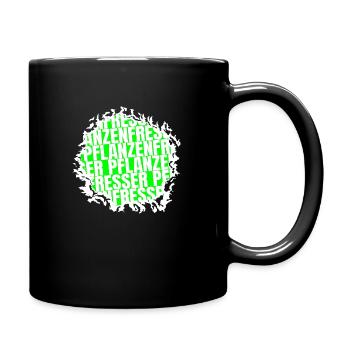 fleischlos essen veganes essen geschenkidee - Tasse einfarbig - Schwarz - Rechts