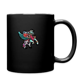 Einhorn-Kämpfer - Tasse einfarbig - Schwarz - Rechts