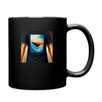 Jemand trägt ein Designer-Hemd - Tasse einfarbig - Schwarz - Rechts