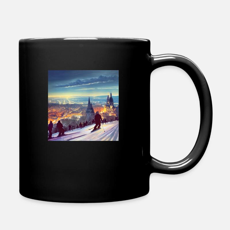 Montmartre ski trip - Full Colour Mug - black