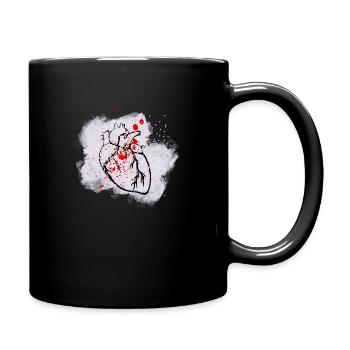 Avec cœur - Mug uni - noir - Droite