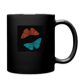 BH-GZ Schmetterlinge - blau orange - Tasse einfarbig - Schwarz - Rechts