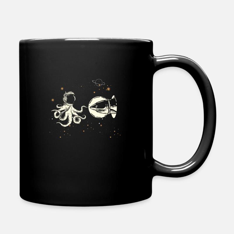 Rencontre entre un requin et une pieuvre dans l’espace - Mug uni - noir