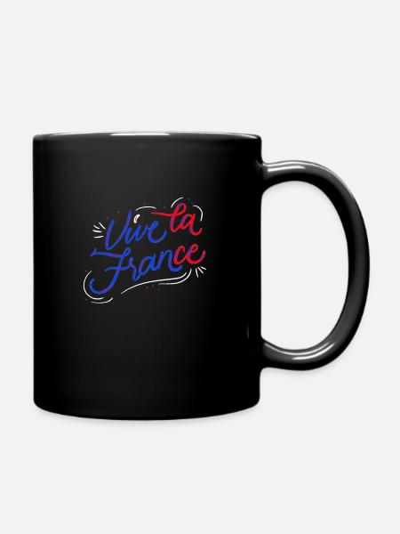 Es lebe das Frankreich - Tasse einfarbig - Schwarz
