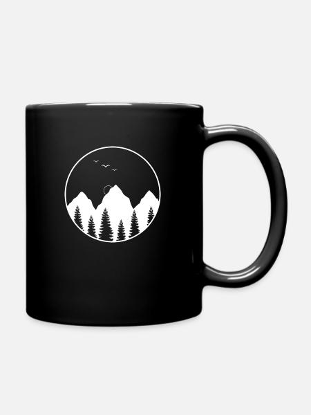 Landscape in Geometric round shape - Full Colour Mug - black