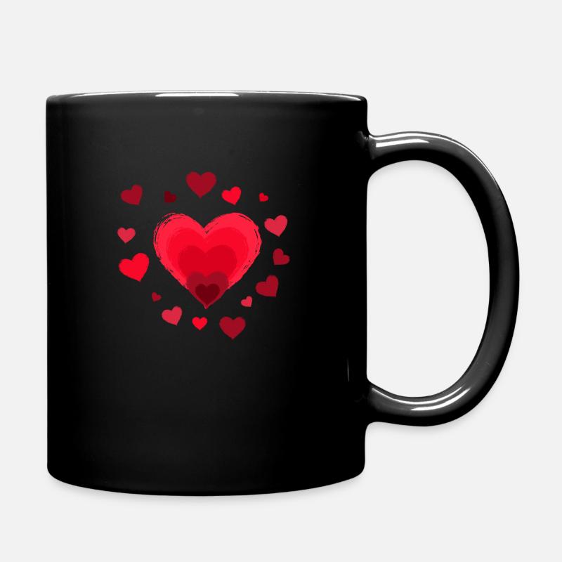 Herzschlag - Tasse einfarbig - Schwarz