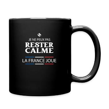 Je ne peux pas rester calme, Football. - Mug uni - noir - Droite