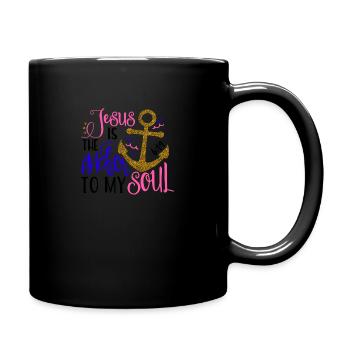 Jesus is the anchor - Pink Design - Full Colour Mug - black - Right