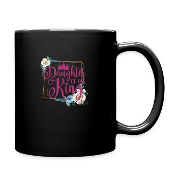 Daughter of the King - Pink Design - Tasse einfarbig - Schwarz - Rechts