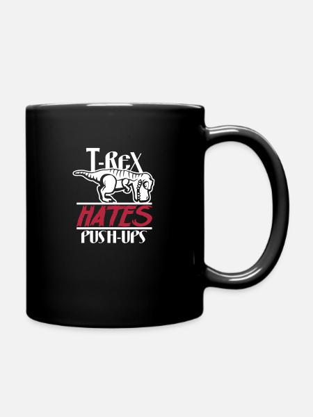 T-Rex Gym Shirt - Full Colour Mug - black