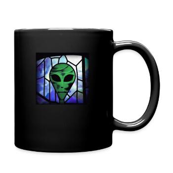 Stained glass alien - Full Colour Mug - black - Right